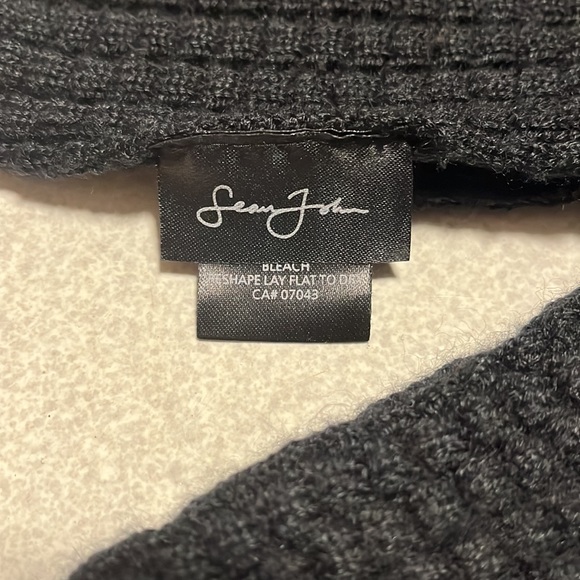 Vintage Sean John Oversized Scarf Black Waffle Pattern EUC - Picture 3 of 5